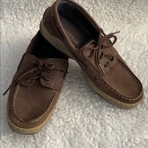 Boys Sperry’s Billfish brown size 5